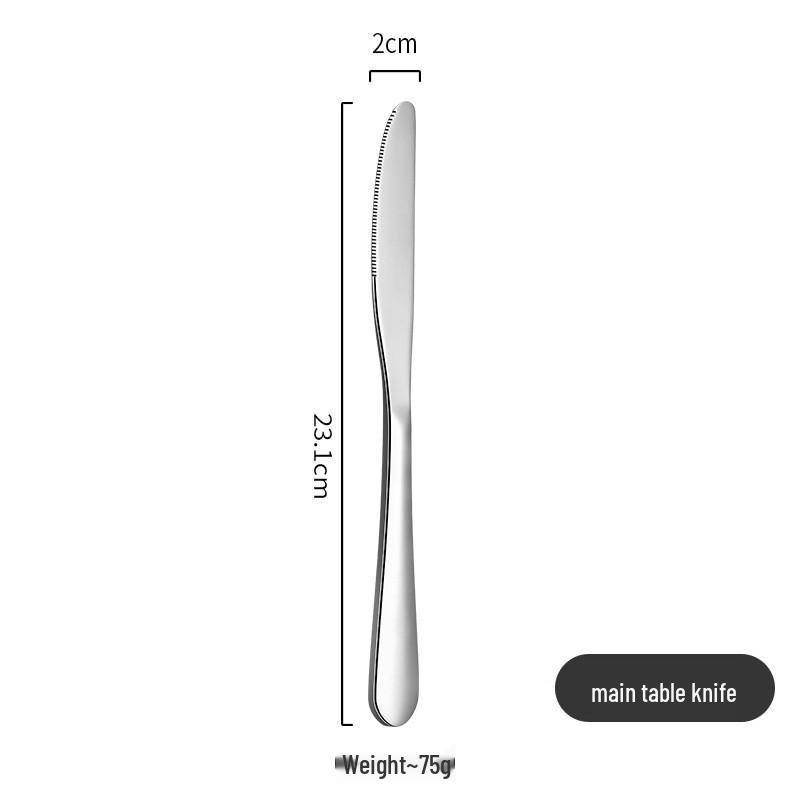 1010 Stainless Steel Cutlery Set: Steak Knife, Fork, Spoon, Mixing Spoon, Dessert/Coffee Spoon, Fruit Fork