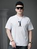 European Goods 2025 New Summer Trendy Brand Cartoon Embroidery Printed Short-Sleeved T-Shirt Men's Round Neck Top Half-Sleeved T-Shirt
