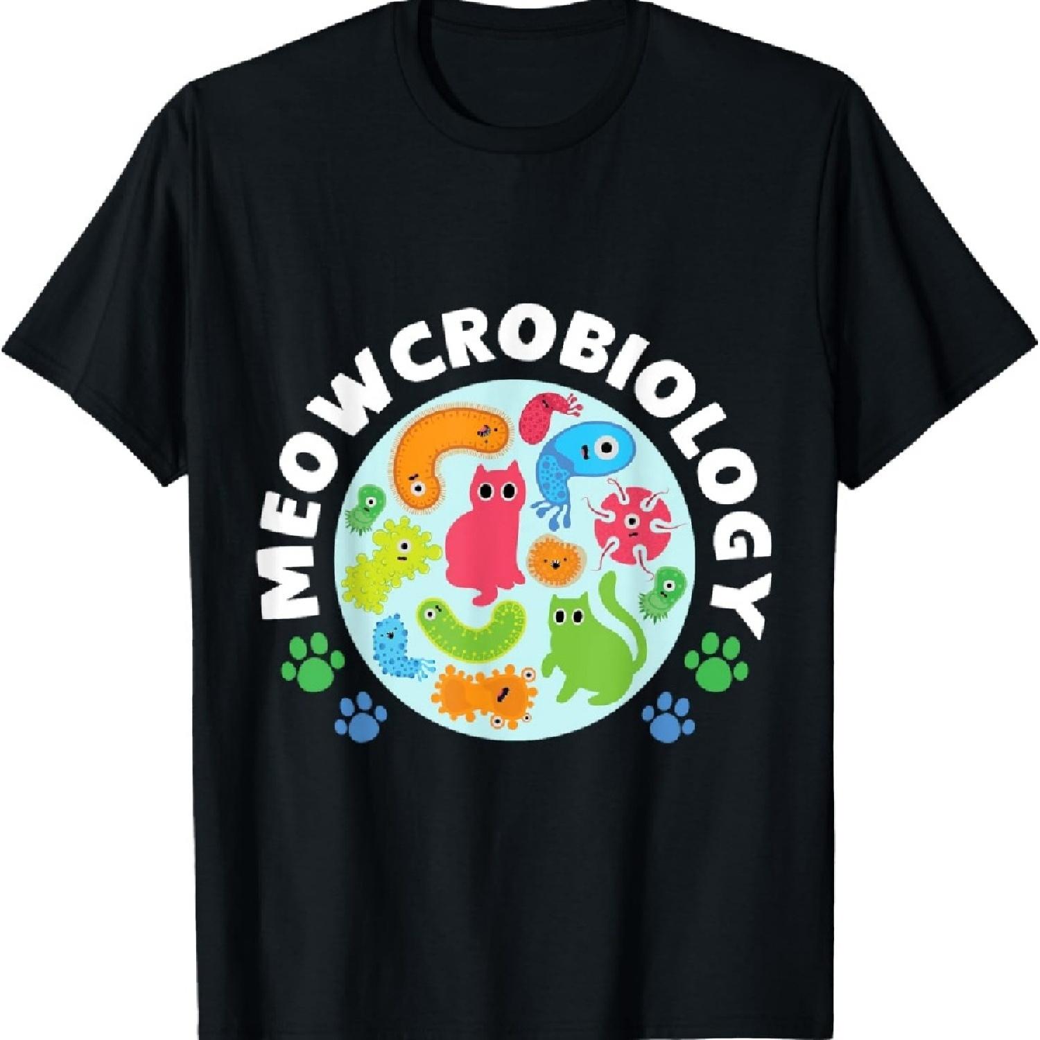 

Meowcrobiology Microbiology Cats Science Biology T-Shirt XXXXXL чёрный
