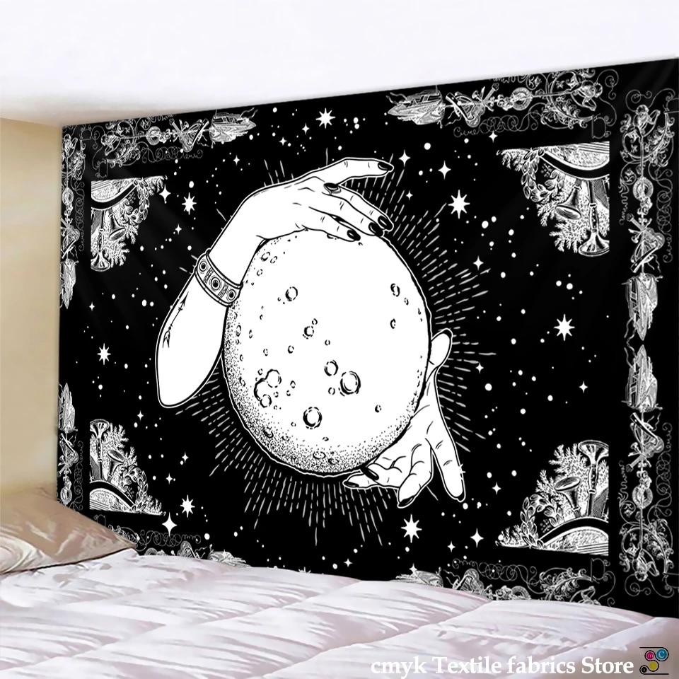 Celestial Sun and Moon Tapestry  Mystical Art for Living Room Decor Boho Style Enhance Your Space with Cosmic Vibes