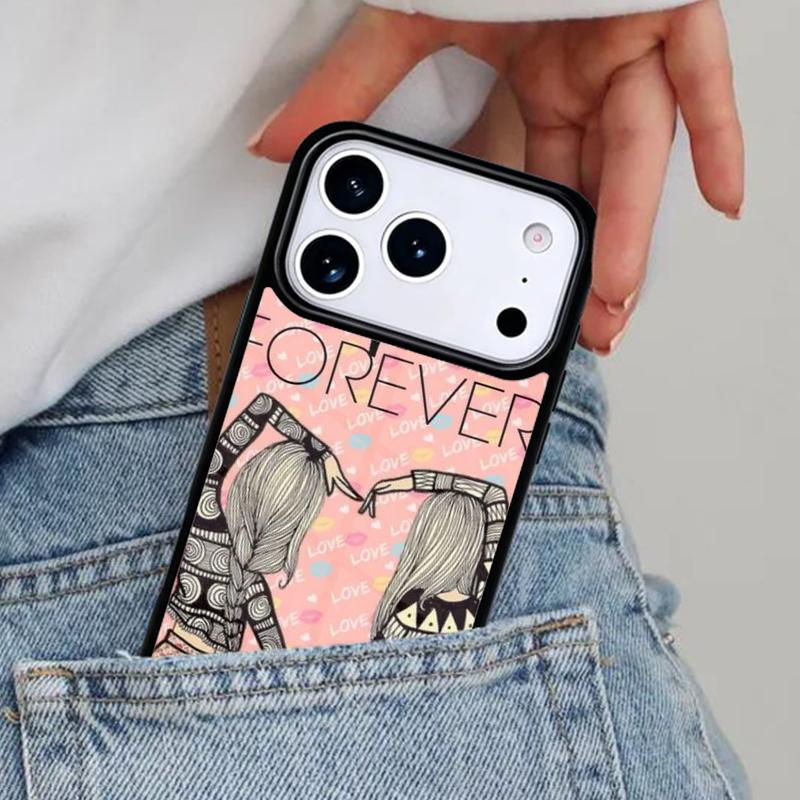 

Girls Bff Best Friends Forever Always Phone Case for iPhone 16e 15 14 13 12 17 Pro Max Plus Air 17pro Cover Coque iPhone 13 mini