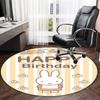1pc Miffy3 Print Round Carpet Chair Round Carpet Suitable for Bedroom Living Room Home Decorative Carpet