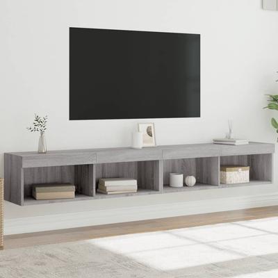 Vidaxl TV Cabinets With LED, 2 Pcs, Sonoma Oak Grey, 100X30X30 Cm