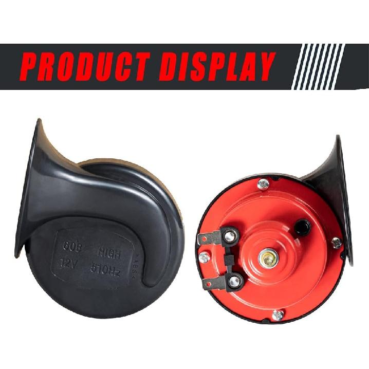 12V Universal UTV Horn Kit with Blue Rocker Switch Compatible with Polaris Ranger RZR, Kawasaki, etc