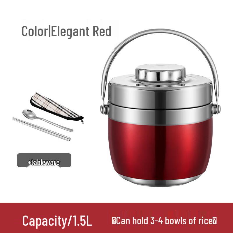 304 Stainless Steel Double-Layer Insulated Lunch Box