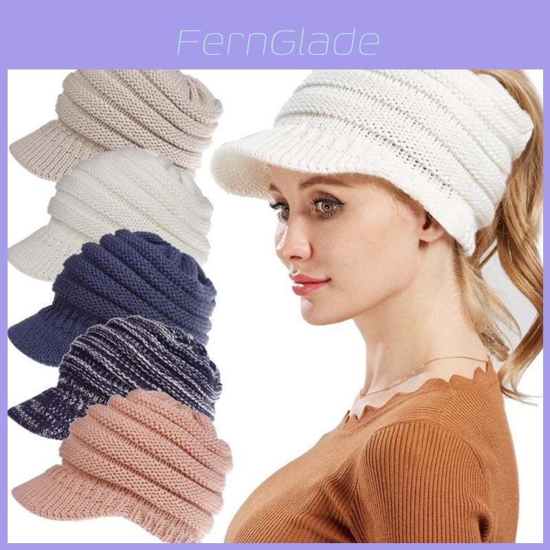 Cozy Women's Stretch Knit Hat Ponytail Beanie For Winter Warmth And Style