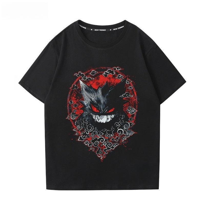 

Pokémon Gengar Printing Tee Pure Cotton Tshirt Mens 2026 Summer Fashion Oversize Street Casual Y2K Tops Streetwear Clothing 4XL