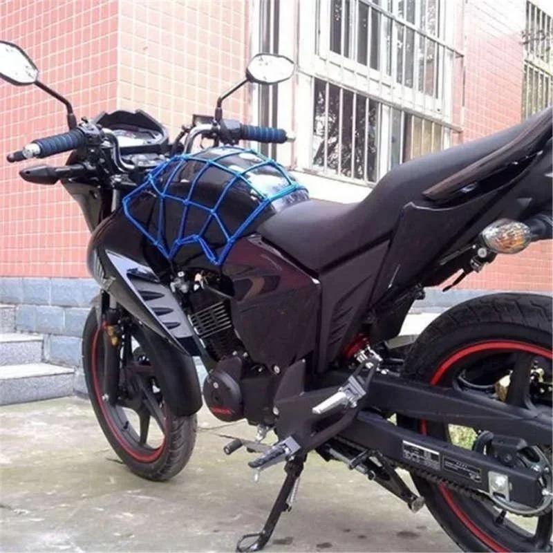 Motorcycle Luggage Net Bike 6 Hooks Hold Down Fuel Tank Luggage Mesh Web Styling High Quality Moto Adjustable Cargo Net