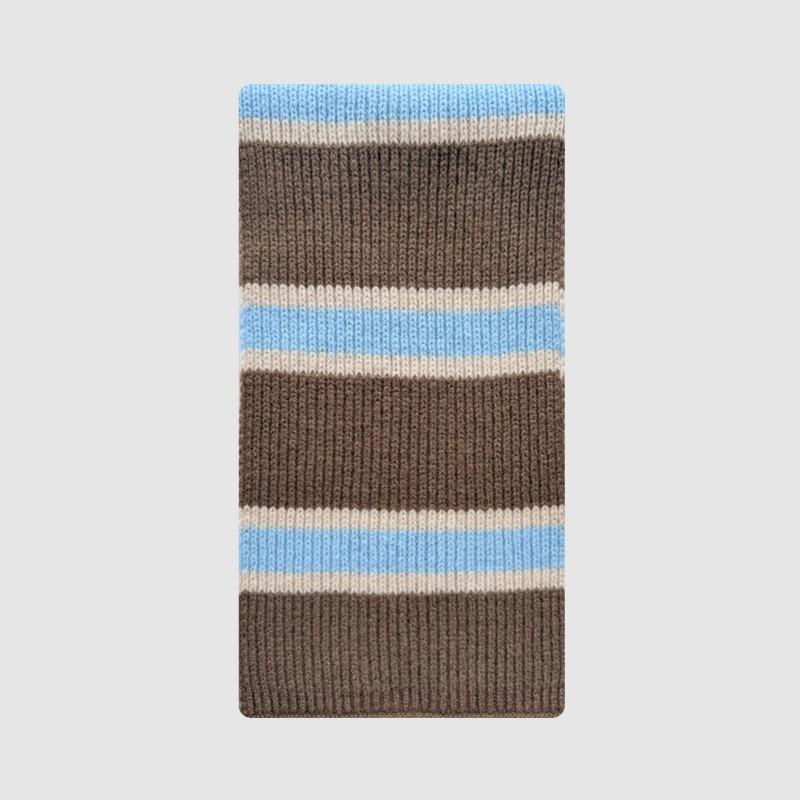 High Quality 100% Wool Striped Knitted Women Scarf Autumn Winter Korean Version Soft Waxy Cashmere Muffler Female Warm Scarves
