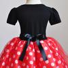 [CQDY] Princess Dress (Children's Dress + Headband) - 2-Piece Set: Minnie Mouse-Style Cosplay, Polka Dot Pattern, Tutu Skirt, Kids Dance Costume, Mick
