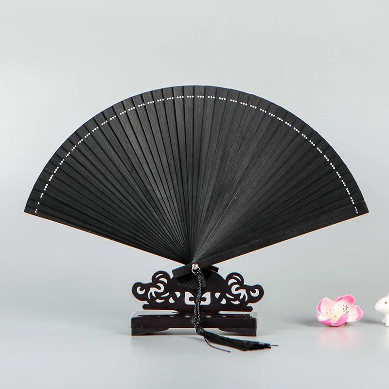 Elegant Bamboo Hand Fan Folding with Tassel Women Girls Summer Party Wedding Birthday Dance Gift Perfect for Hanfu Cheongsam