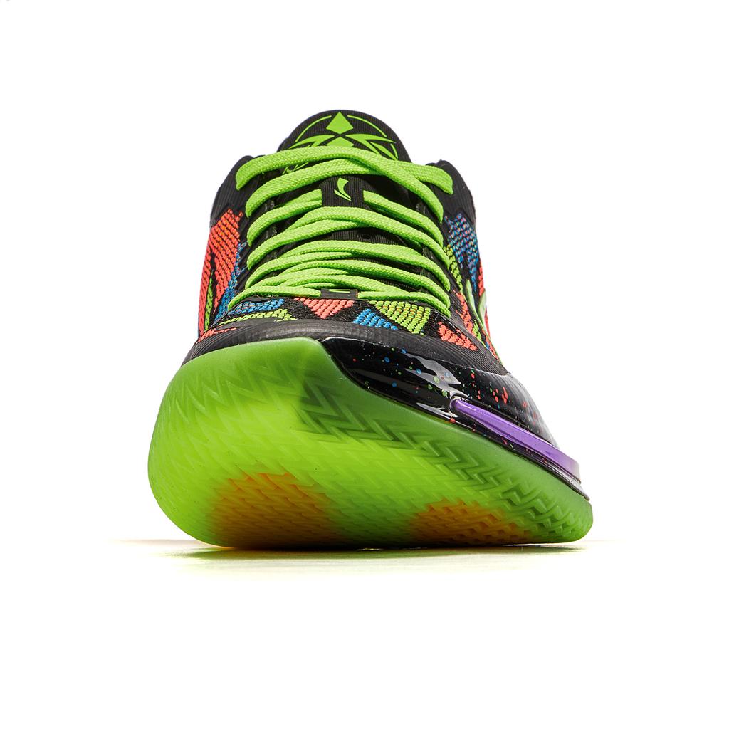 New LINING Blade 4V2 Basketball Shoes Men's Low Top Fluorescent Bright Grass Green/Neon Fruit Red ABAU037-11
