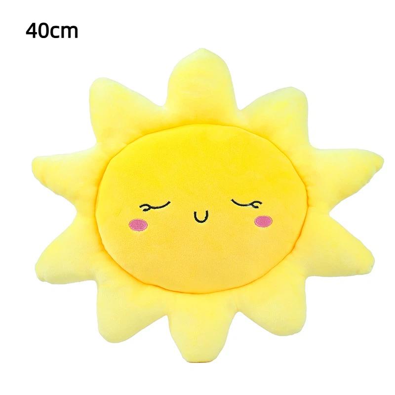 Adorable Sun Plush Toy Pillow Cute Cartoon Sofa Cushion Fluffy Plushie Home Decor For Bed Living Room Cozy Gift Supplies
