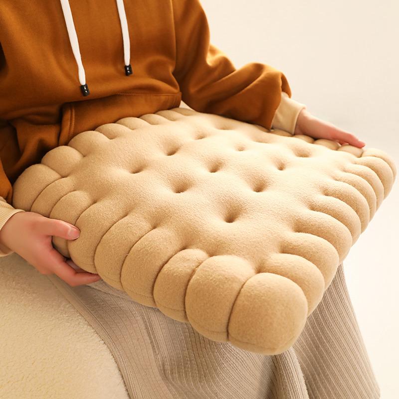 50cm Lifelike Little Biscuits Doll Cushion Stuffed Round Cookie Plush Toys Creative Soft Pillow Chair Car Seat for Kid Gifts