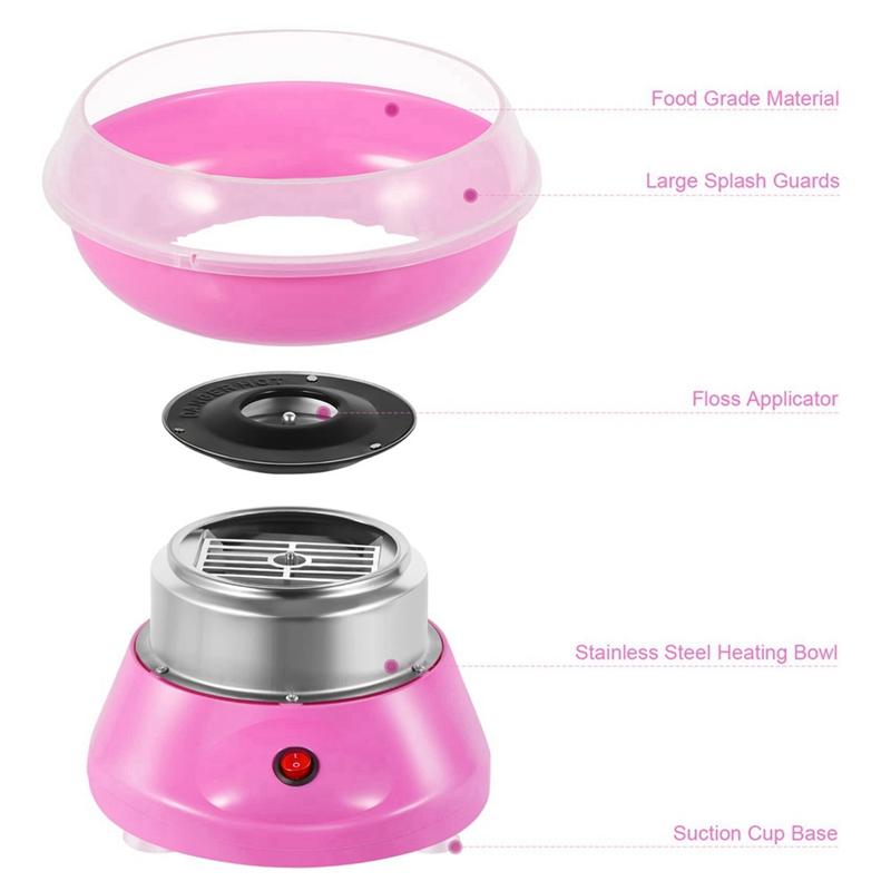 2025 Trend Zuckerwattemaschine für Kinder, Mini Elektrische Zuckerwattemaschine mit Spritzschutzplatte für Zuhause Kinderparty