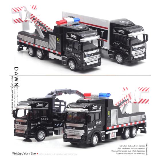Realistic Alloy Police Rescue Transport Vehicle Pull back Car Eucation Kids Toy