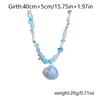 Summer Y2K Cute Shell Starfish Pendant Choker Necklace for Women Elegant Pearl Crystal Beaded Clavicle Chain Party Jewelry Gift