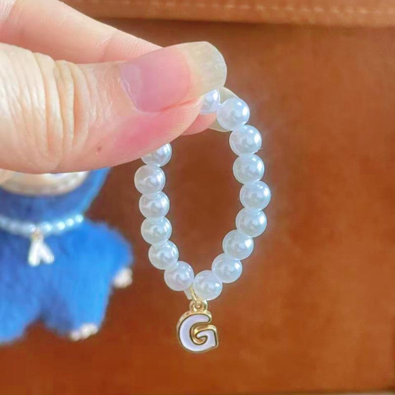 Mini Labubu 4th Gen Pearl Necklace with 26 Letter Pendant and Pendant Accessories for Doll Clothes