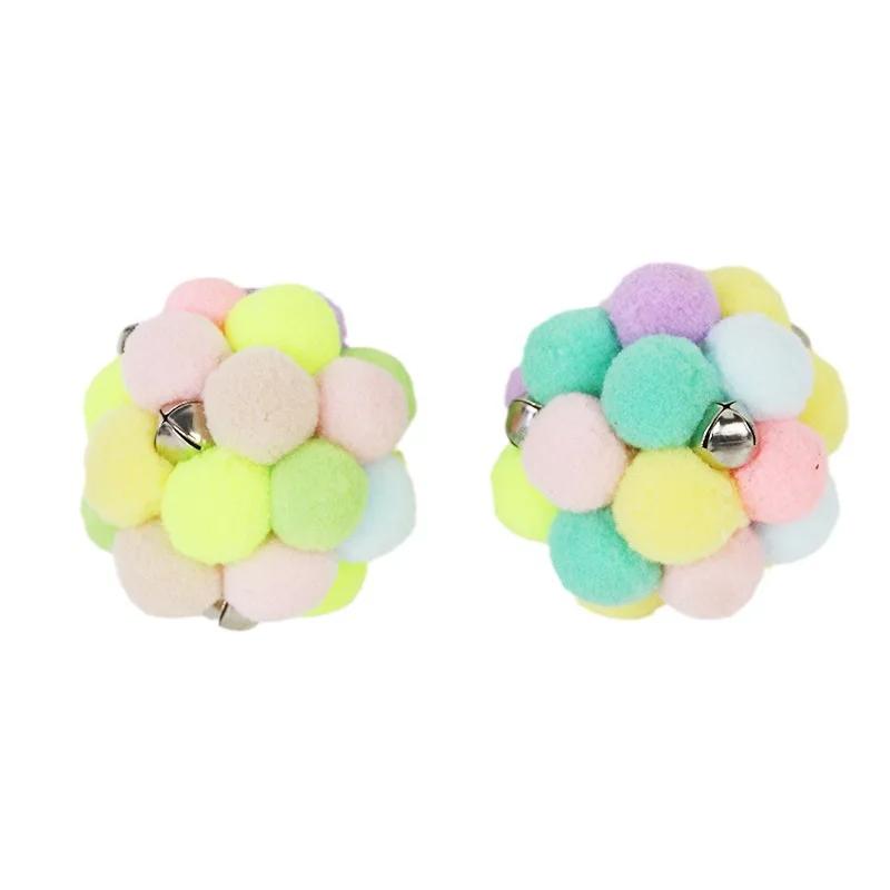 5/6 Stück Katzenspielzeug Plüsch Soundball Regenbogen mit Glocke Ball Haustierbedarf Katzenspielzeug Interaktives Spielen Katze Fangspielzeug Katze Plüsch