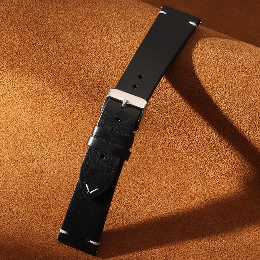 Quick Release Retro Oil Wax Genuine Leather Watchband Calfskin Strap for Seiko for Omega Watchband 18mm 19mm 20mm 21mm 22mm 24mm