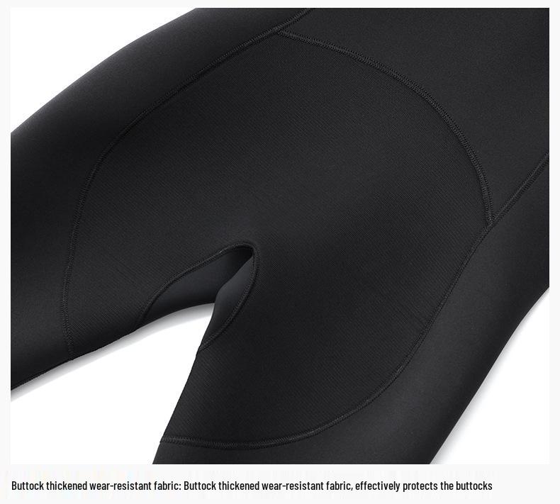 Men's 5/3mm Super Elastic Fleece-Lined Wetsuit, Cold-Proof One-Piece for Diving, Surfing, and Winter Swimming.