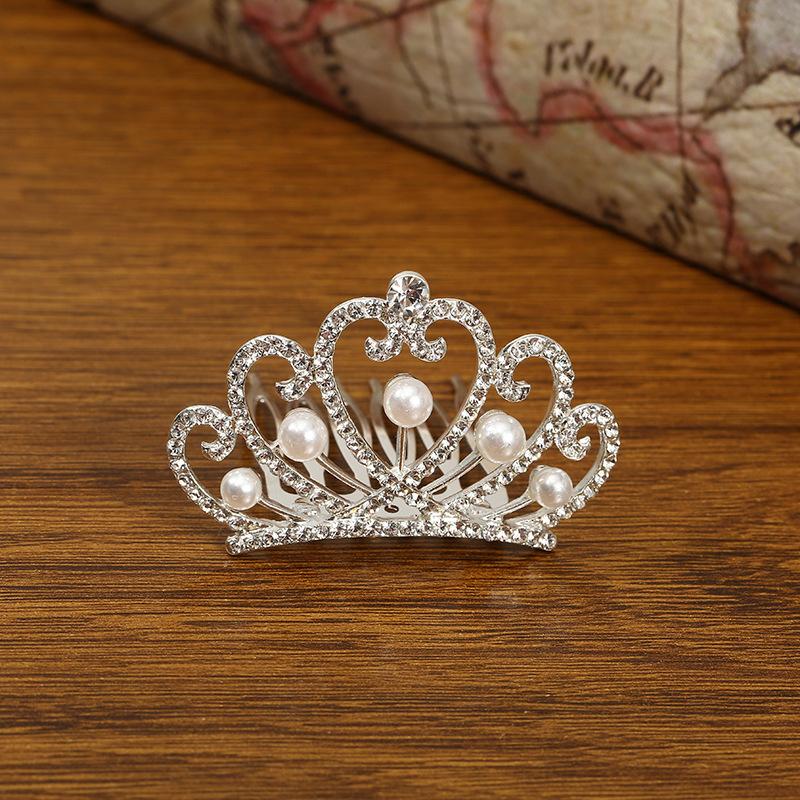 

Mini Tiara Hair Clips Princess Crown Comb Pearl Rhinestone Hair Accessories Princess Performance Comb Girls Hair Ornaments Gifts