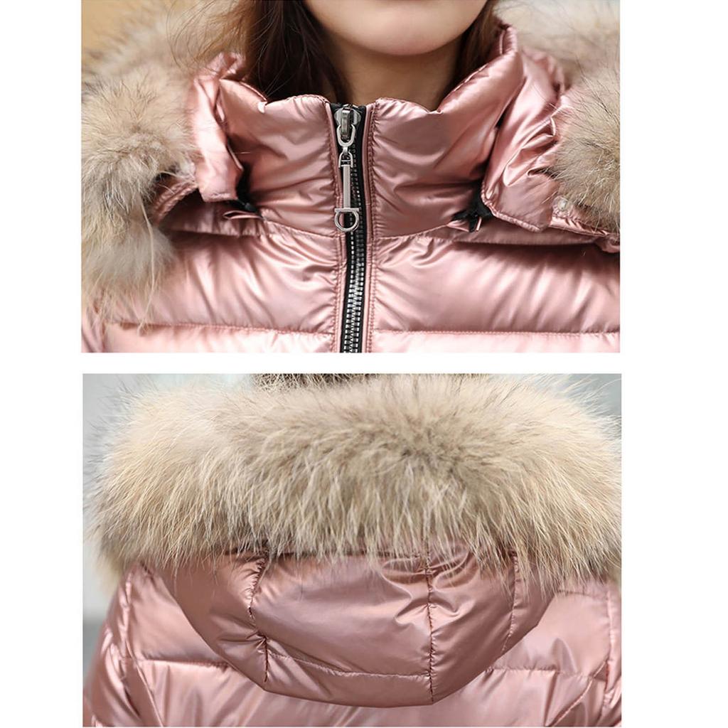 Einfarbiger Skianzug mit Kapuze, warme, verdickte Daunenjacke, Nudelanzug, Brotanzug, einteiliger Skianzug