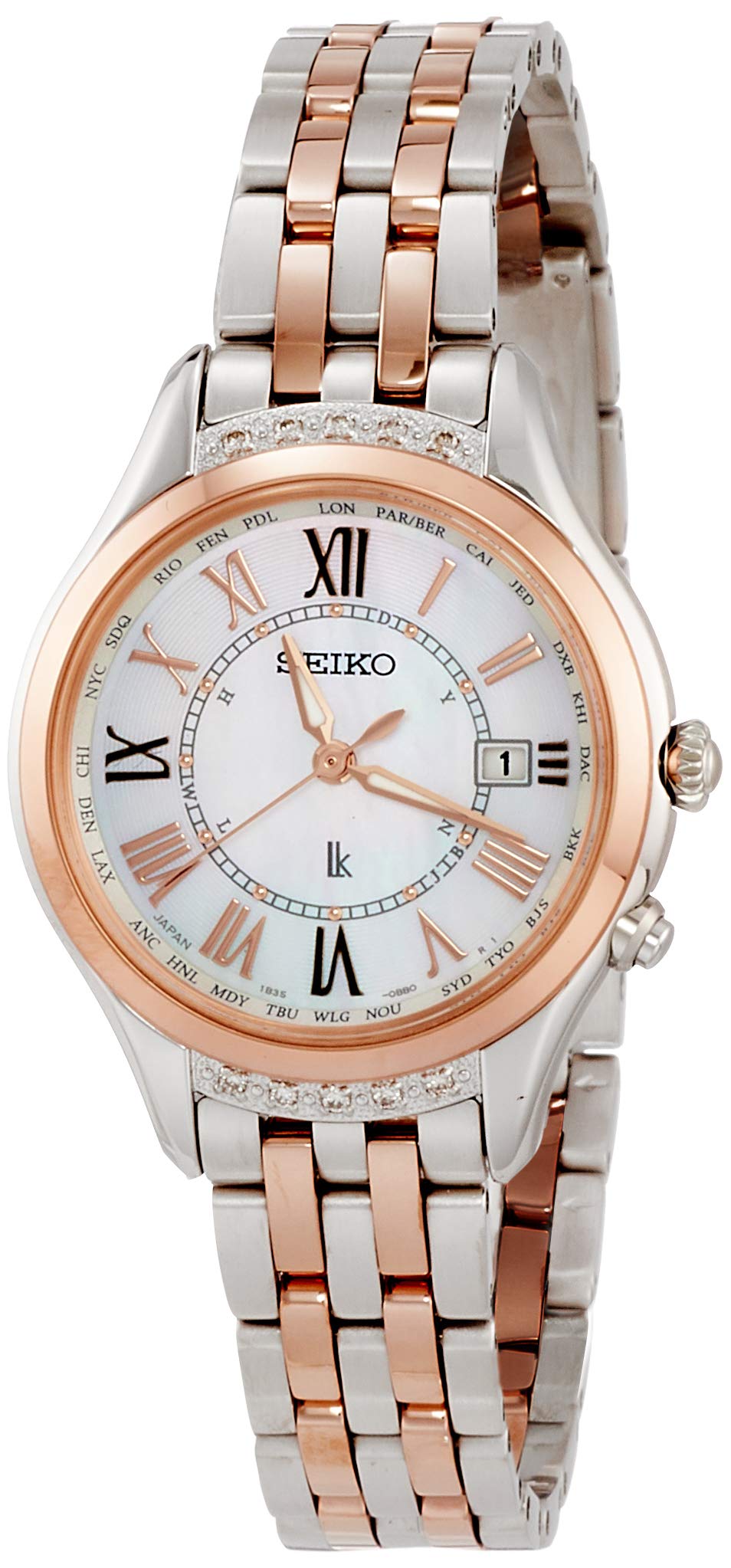 

[Seiko Watch] LUKIA Watch, Solar Radio-controlled, Diamond-studded Case, Mother-of-pearl Dial, Sapphire Glass, Platinum Diamond Shield, SSVV054,