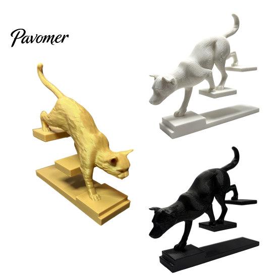 Modern Minimalist Home Decoration 3D Printed Cat Dog Figurine, Stair Animal Sculpture, Stable Decorative Ladder Decor Cat/Dog Shape Stepping Artistic