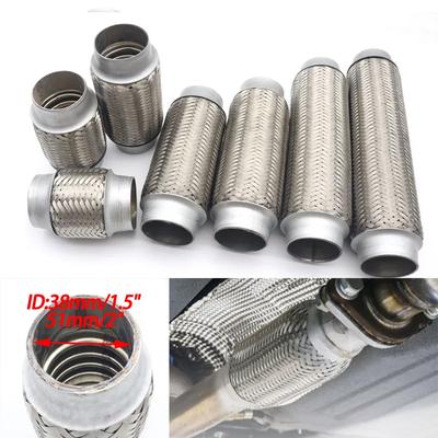 ID 38/51mm Universal Auto Auspuffrohr Teleskop Flexible Verbindung Geflecht Balg Edelstahl Schalldämpfer Rohr Anschluss Geschweißt