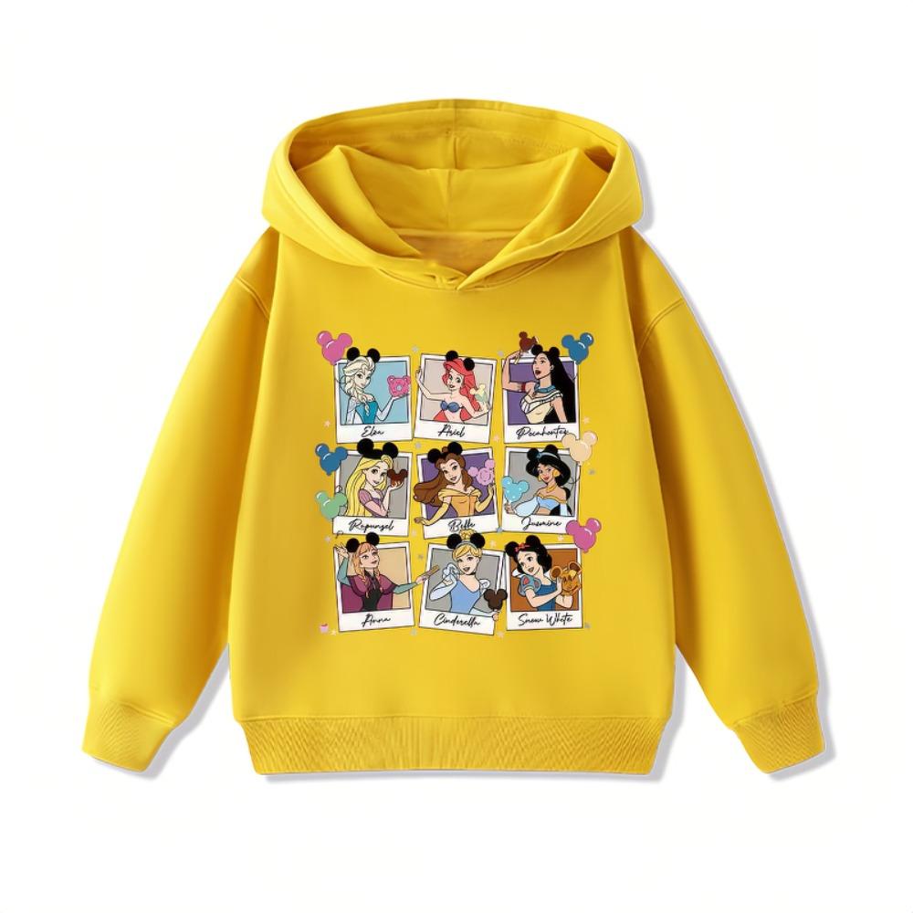 Disney Princess Childrens Hoodie Girls Clothing Disney Autumn and Winter Warm Fashionable Versatile Children's Hoodie Sweatshirt