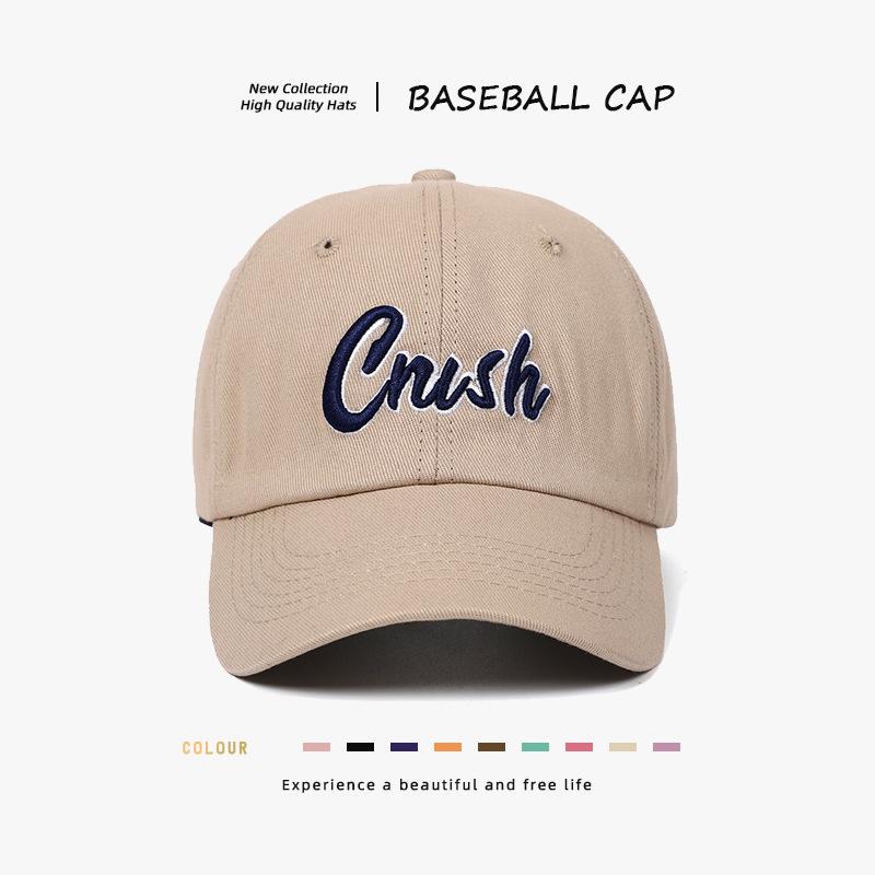 Retro three-dimensional embroidery baseball hat men's and women's curved brim soft top casual versatile sunscreen sunshade cap tide