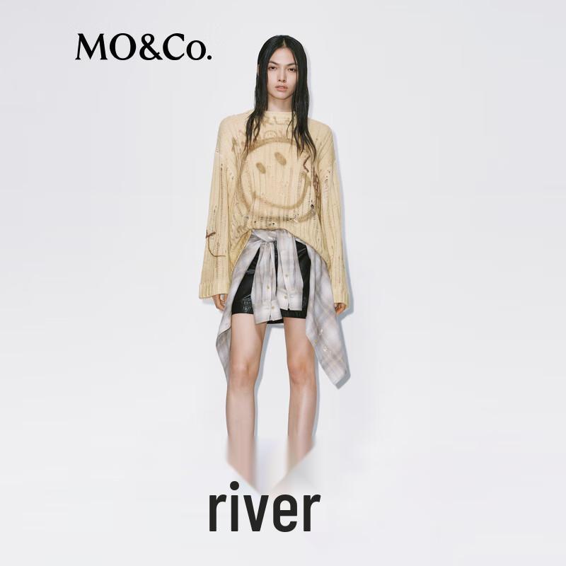 

MO&Co. Women s Wool Blend Round Neck Pullover Sweater XS