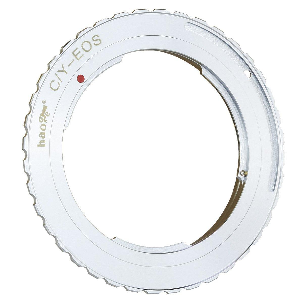 

Haoge Lens Mount Adapter for Contax/Yashica C/Y CY Mount Lens to Canon EOS EF EF-S Mount Camera, Silver