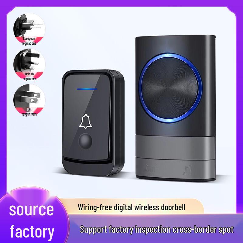 Wireless AC Digital Music Doorbell with Remote Control Sensor – EU/UK Regulations
