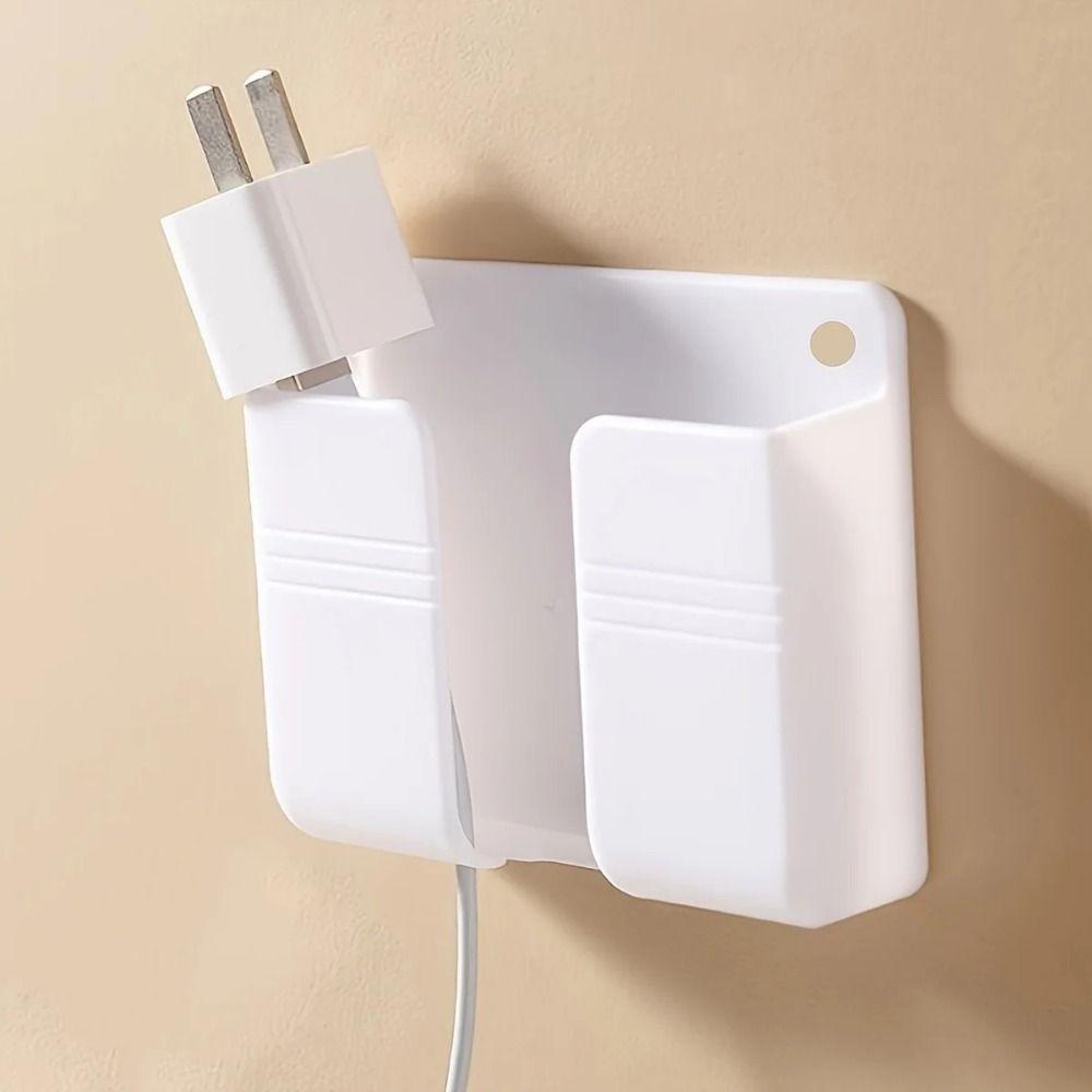 4Pcs Wall Mounted Mobile Phone Holder Punch Free Phone Plug Charging Holder  Bedroom