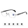 Luxury Diamond Cutting Finished Color Changing Far Sight Sunglasses Vintage Anti Blue Light Prescription Reading Glasses Diopter