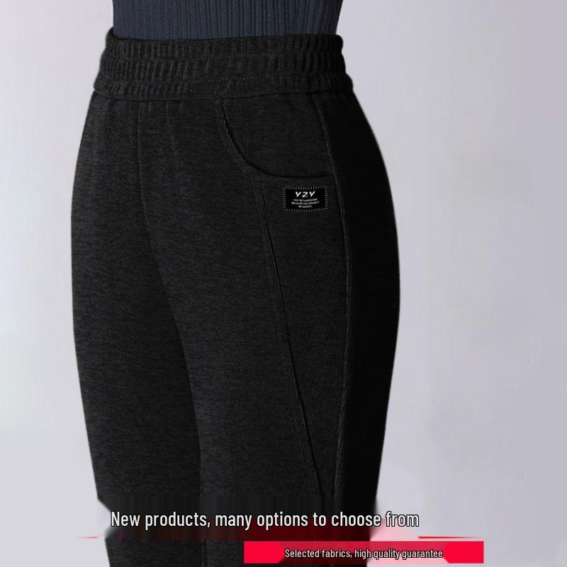 Women's Stylish Straight-Leg Fleece-Lined Pants, 2026 Autumn/Winter Collection - Eight-Tenths Length for Outdoor Wear.