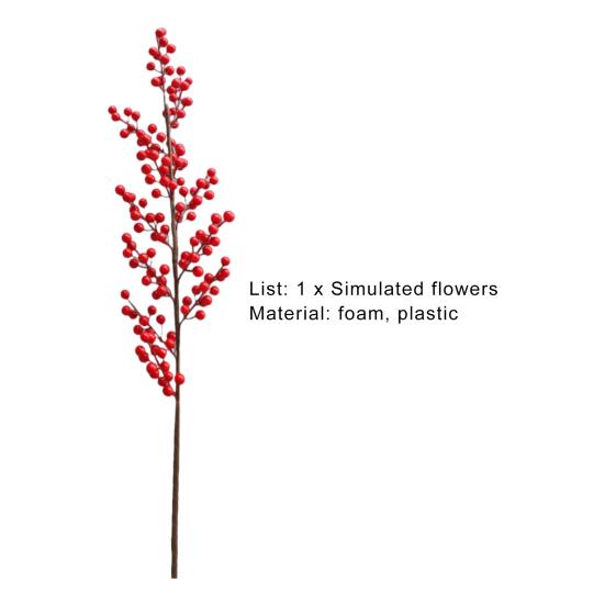 Simulation Red Fruit Non-fading DIY Lightweight Ornamental Fake Foam Red Fruit Plant Branch for Garden