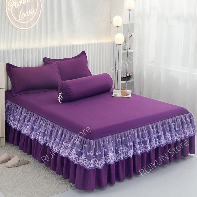 New Princess Bed Skirt Mattress Protector Bedsheet Ruffled Lace Bed Skirt Bedding Bed Cover Bedspread Non-slip Mattress Cover
