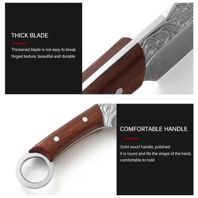 Professional Kitchen Knives Handmade Forged Boning Knife Meat Cleaver Stainless Steel Fruit Vegetable Butcher Slicing Knife
