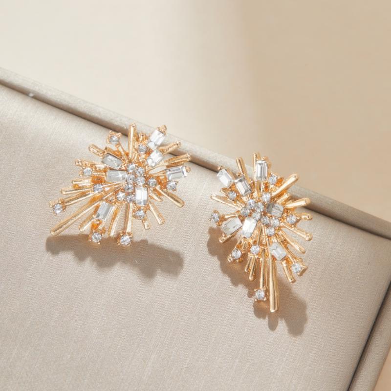 Rock Hip Hop Iced Out Stud Earrings for Women Men Male Ice Studded Zircon Silver Color Piercing Ear Accessories Trend Jewelry