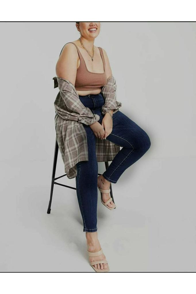 Women's Fashion Big Size jeans Black Plus Size Tight-fitting Jeans (Skinny)