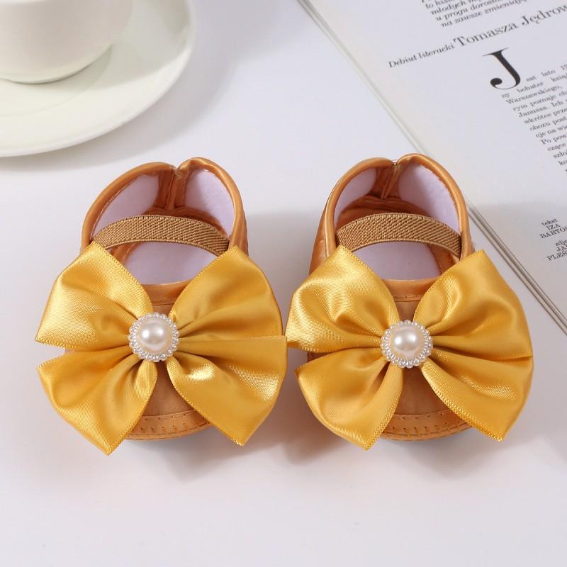 Infant Shoes Bead Bowknot Decoration Baby Princess Shoes For 0-1 Year Old