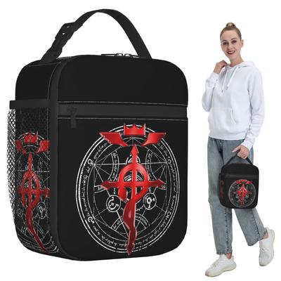 Fullmetal Alchemist Transmutation Symbol Insulated Lunch Bag for Women Office Cooler Thermal Food Box Tote Lunch Boxes Container