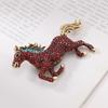 Inlaid Enamel Horse Brooch For Women And Men'S Trend Alloy Hard Animal Brooch For Casual Office Jewelry Gifts
