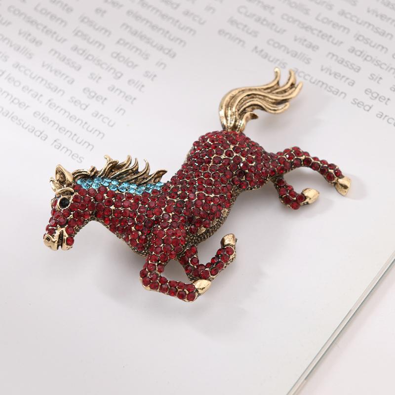 Inlaid Enamel Horse Brooch For Women And Men'S Trend Alloy Hard Animal Brooch For Casual Office Jewelry Gifts