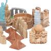 KIMISS 17-Piece World Ancient Architecture Miniature Set - Exquisite Small Building Collection for Egyptian Pyramid Model Kit, Perfect for Interior