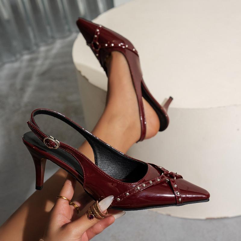 Fashion Hot Selling Women Pumps 2025 New Summer Fashion Sexy Hollow Pointed One-line High Heels Women Buckle Skinny Heel Shoes Women