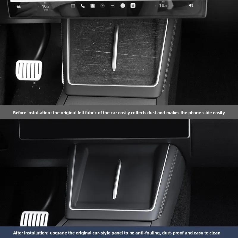 Car Sticker For Tesla Model YL 2025 6-seater  Wireless Charging Silicone Pad Central Control Anti Slip Pad Car Dust Accessories